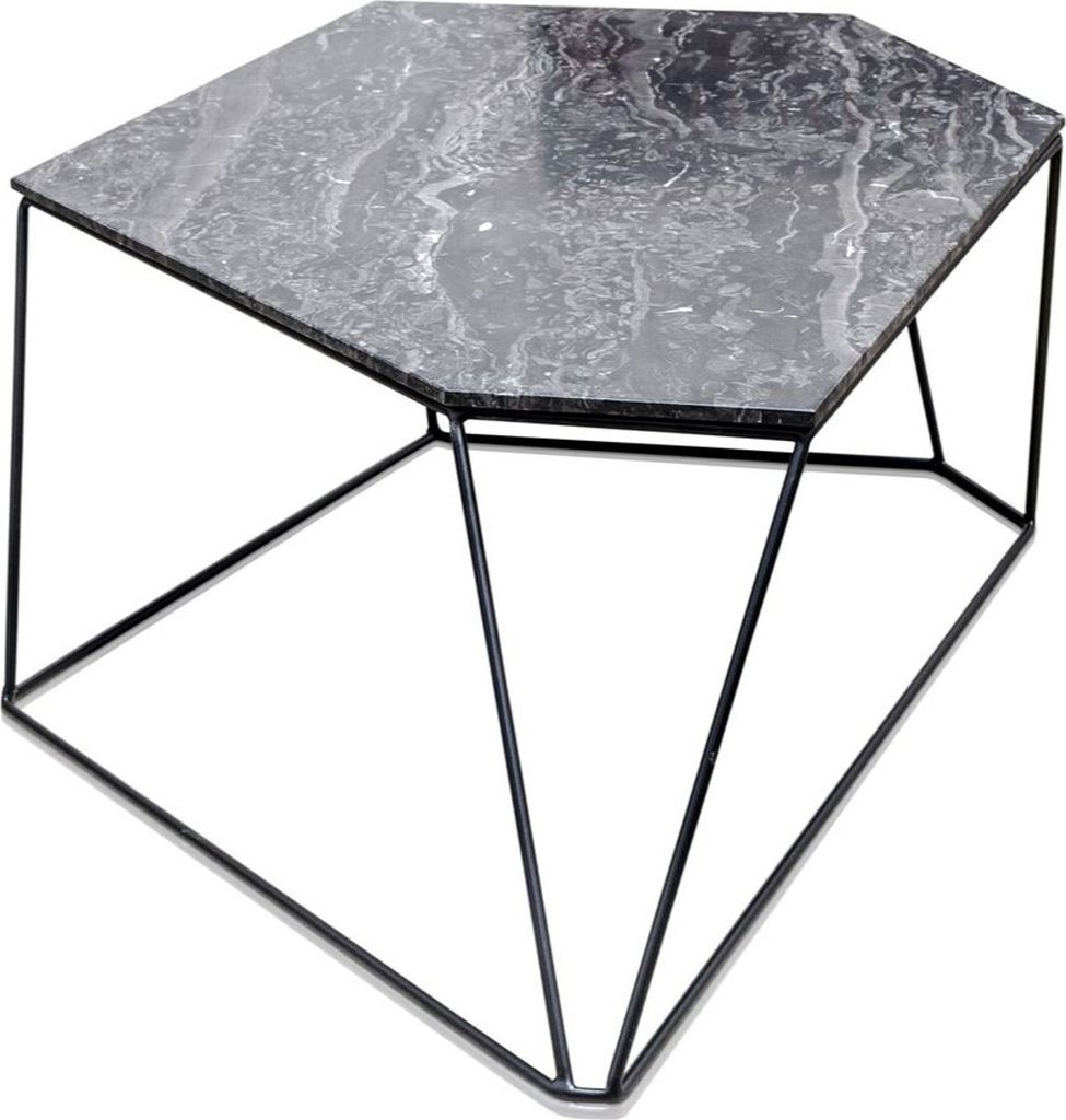 Casa Padrino Designer Couchtisch Schwarz 89 x 54 x H. 30 cm - Luxus Wohnzimmertisch mit Marmorplatte