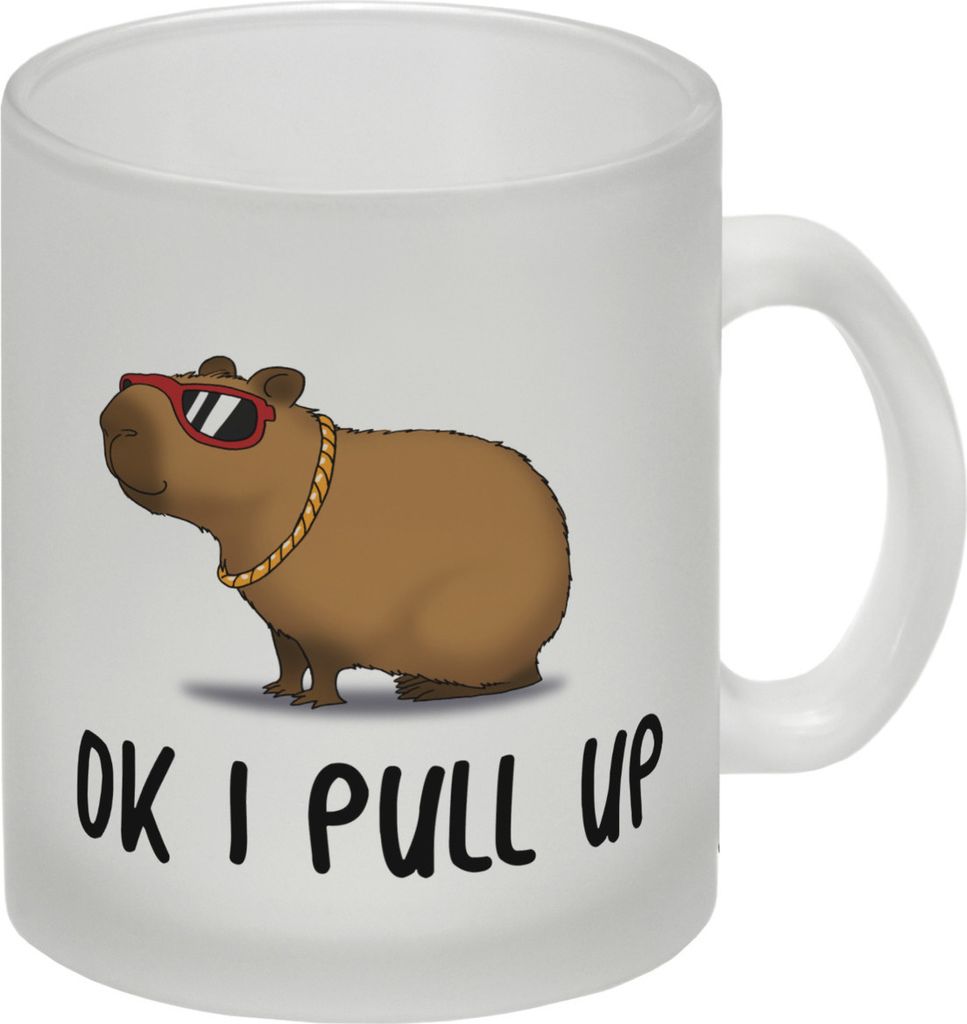 Ok I pull up cooles Capybara Meme Glas Tasse