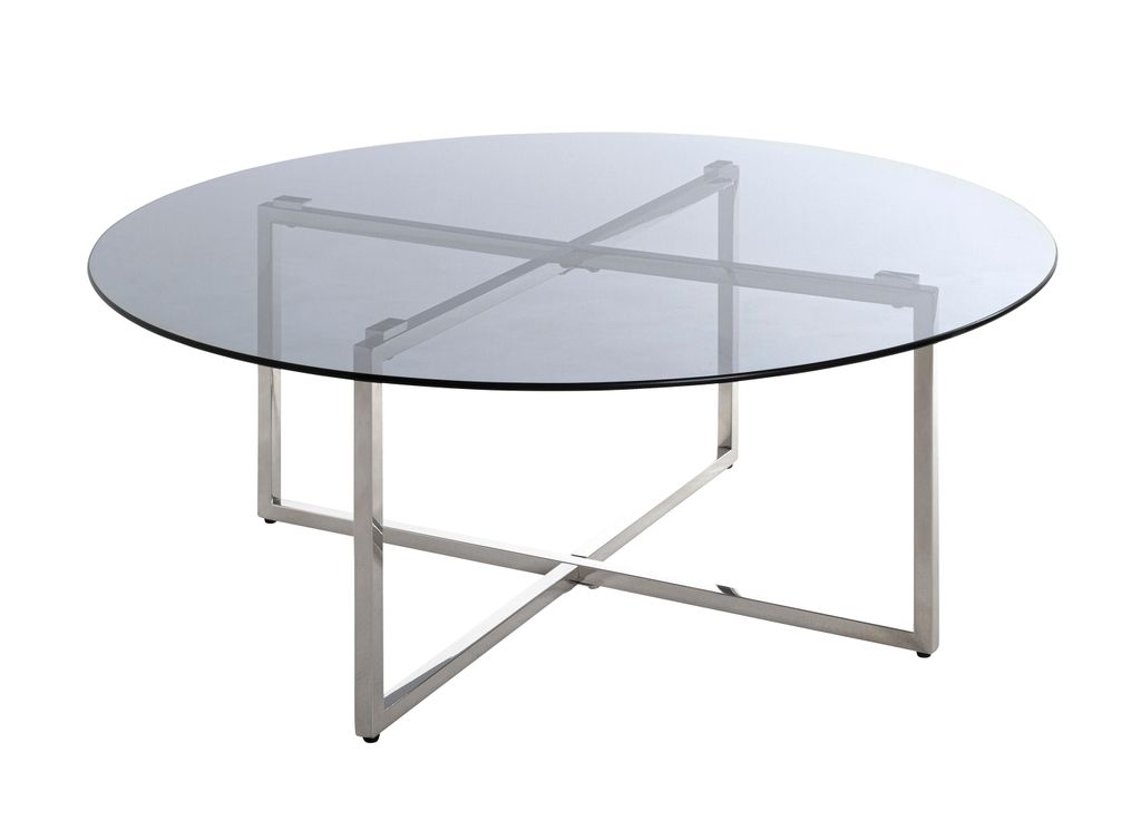 HAKU Couchtisch edelstahl, grau - Edelstahl, Sicherheitsglas 8 mm, B/H/T: 100x40x100 cm