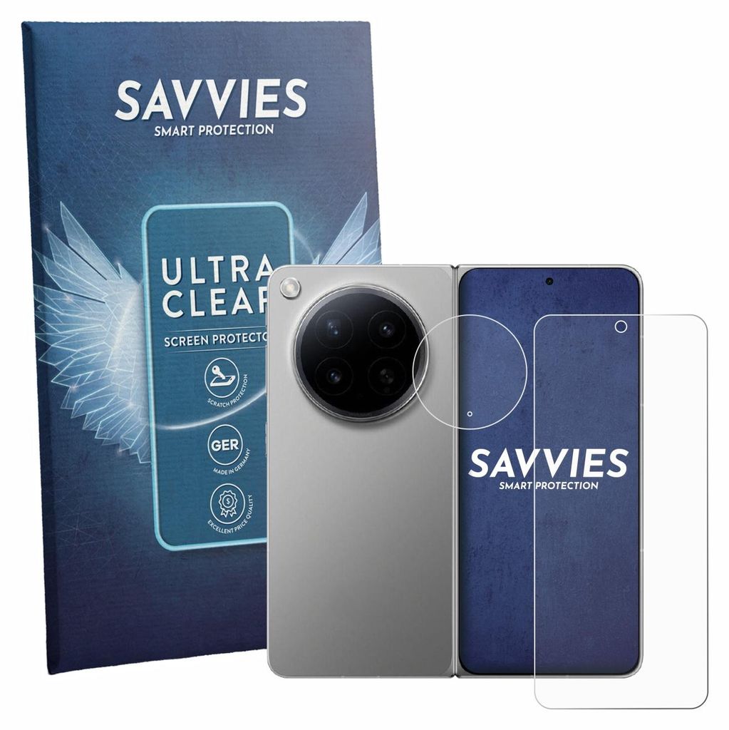 18x Für Oppo Find N6 (Display+Kamera) Schutzfolie Savvies Displayschutz Display Schutz Folie Klar Transparent