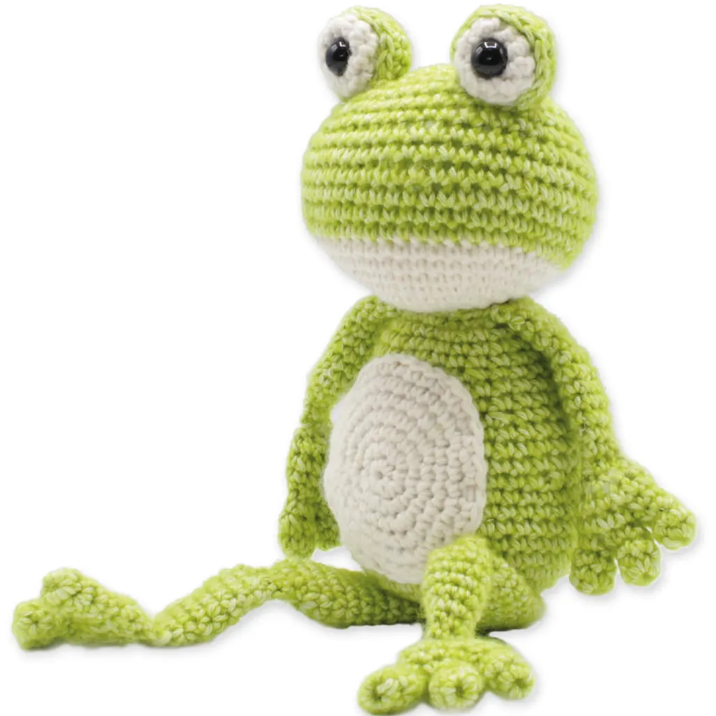 Kit de Crochet Complet pour Amigurumi Grenouille avec Rembourrage 30cm