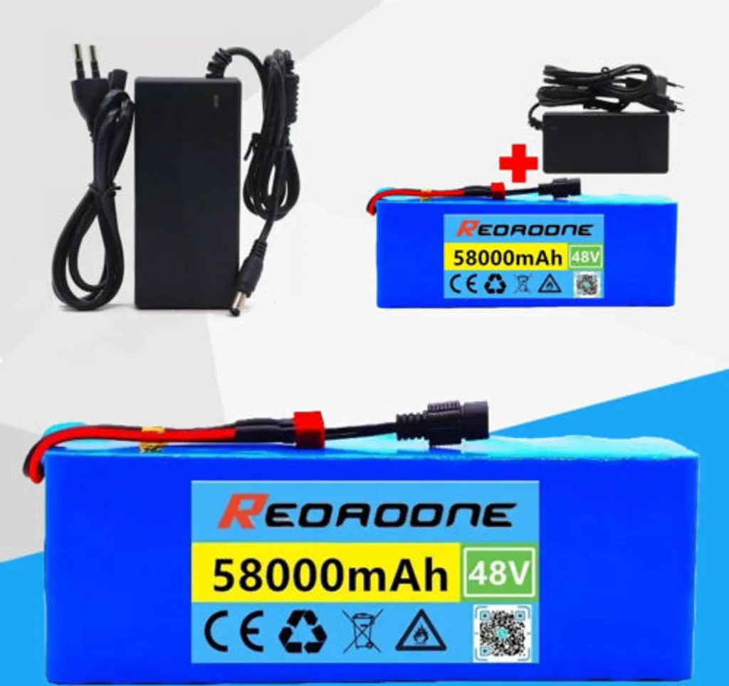 Batterie Li-Ion 48V pour vélo et scooter électrique recharge de 58Ah