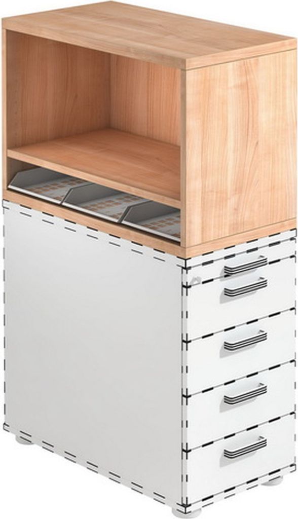 Containeraufsatz BxTxH 42,8x80x53cm Nussbaum