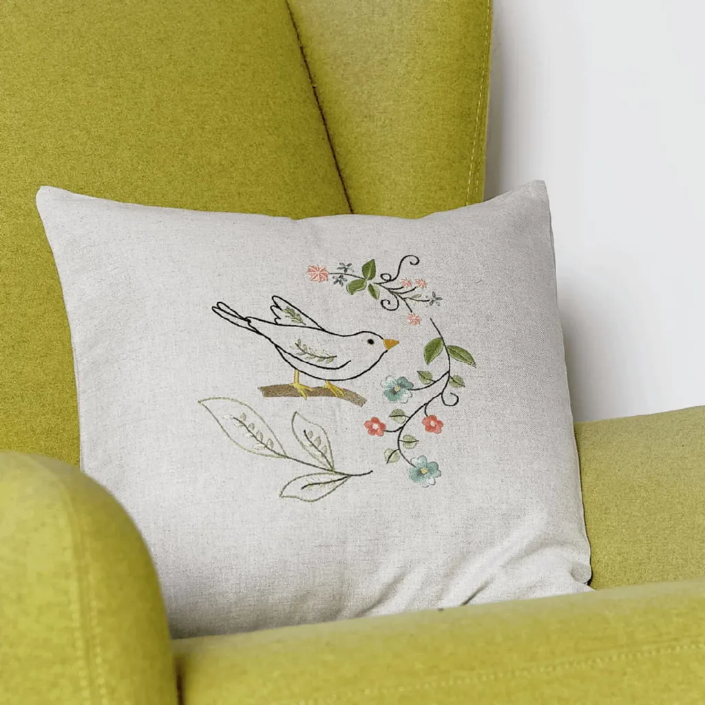 Kit broderie coussin ancre marine 40x40cm set de points libres DIY