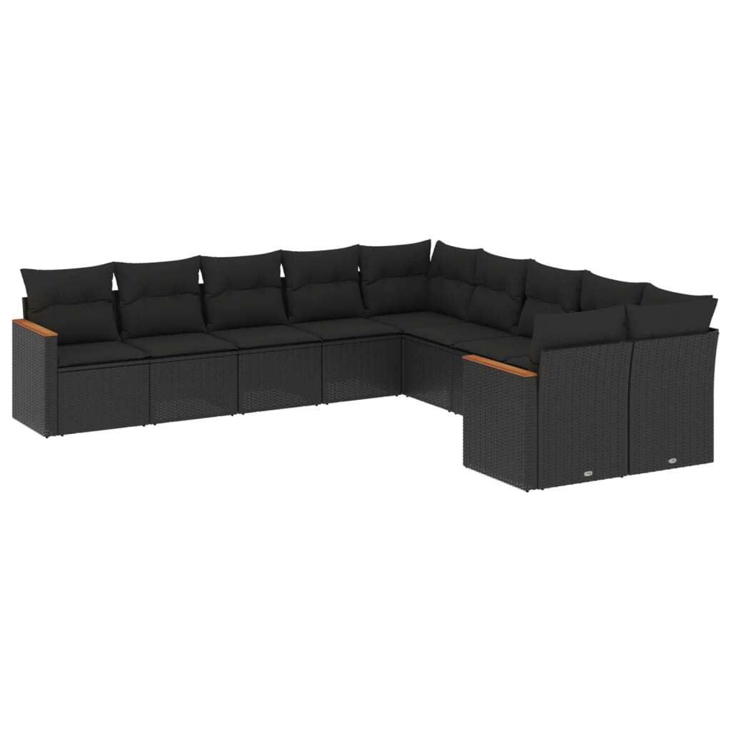 "WINTER SALE" 10-tlg. Garten-Lounge-Set - elegantes Design - Sitzgruppe/Gartengarnitur - mit Kissen Schwarz Poly Rattan - Terassenmöbel NeuMöbel2...