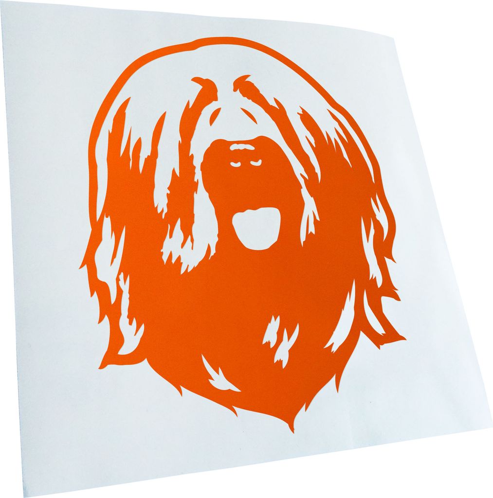 Kiwistar - Autoaufkleber - Briard Hund - Orange - 40x33cm - Aufkleber für Auto, Laptop, Fahrrad, LKW, Motorrad mehrfarbig JDM Decal Racing