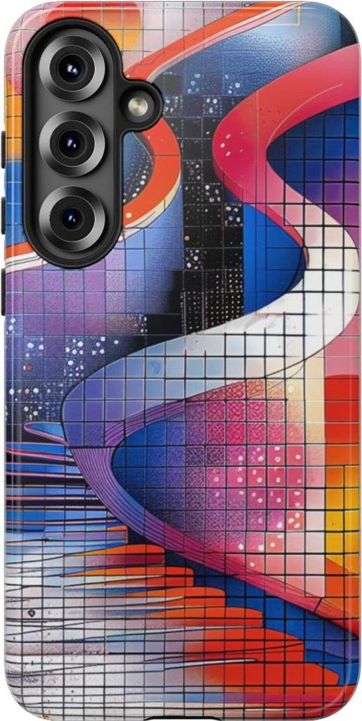 Farbenfrohes abstraktes Geometrie-Design – Hülle Kompatibel mit Samsung Galaxy S25 Plus