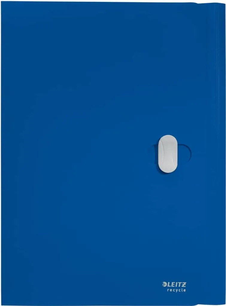 10x Leitz 46220035 Chemise à Rabats Recycle A4 - Bleu | Carton Robuste