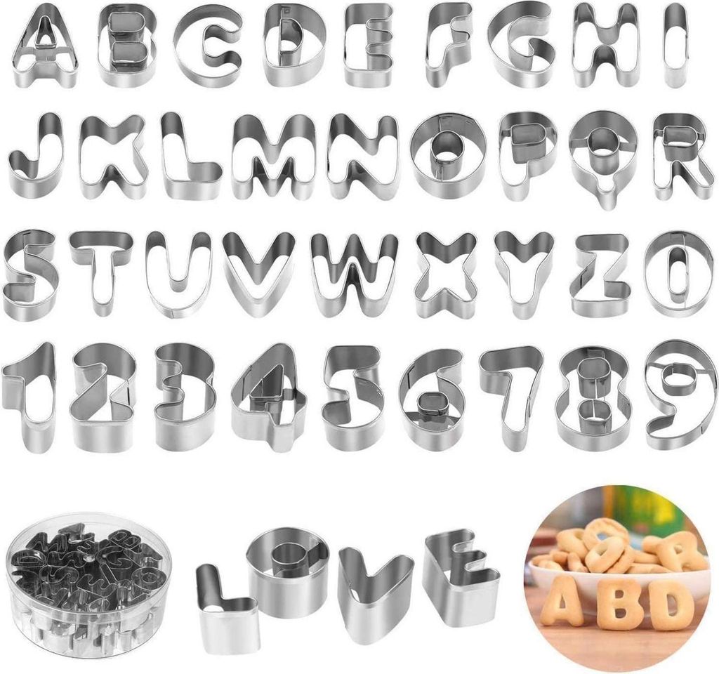 36-teilige Ausstechformen Alphabet Edelstahl Produktbild 