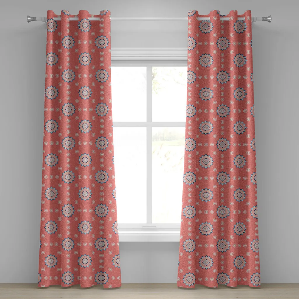 Tenda ABAKUHAUS Lavabile 280x175 - Fiori Antichi e Foglie Blu