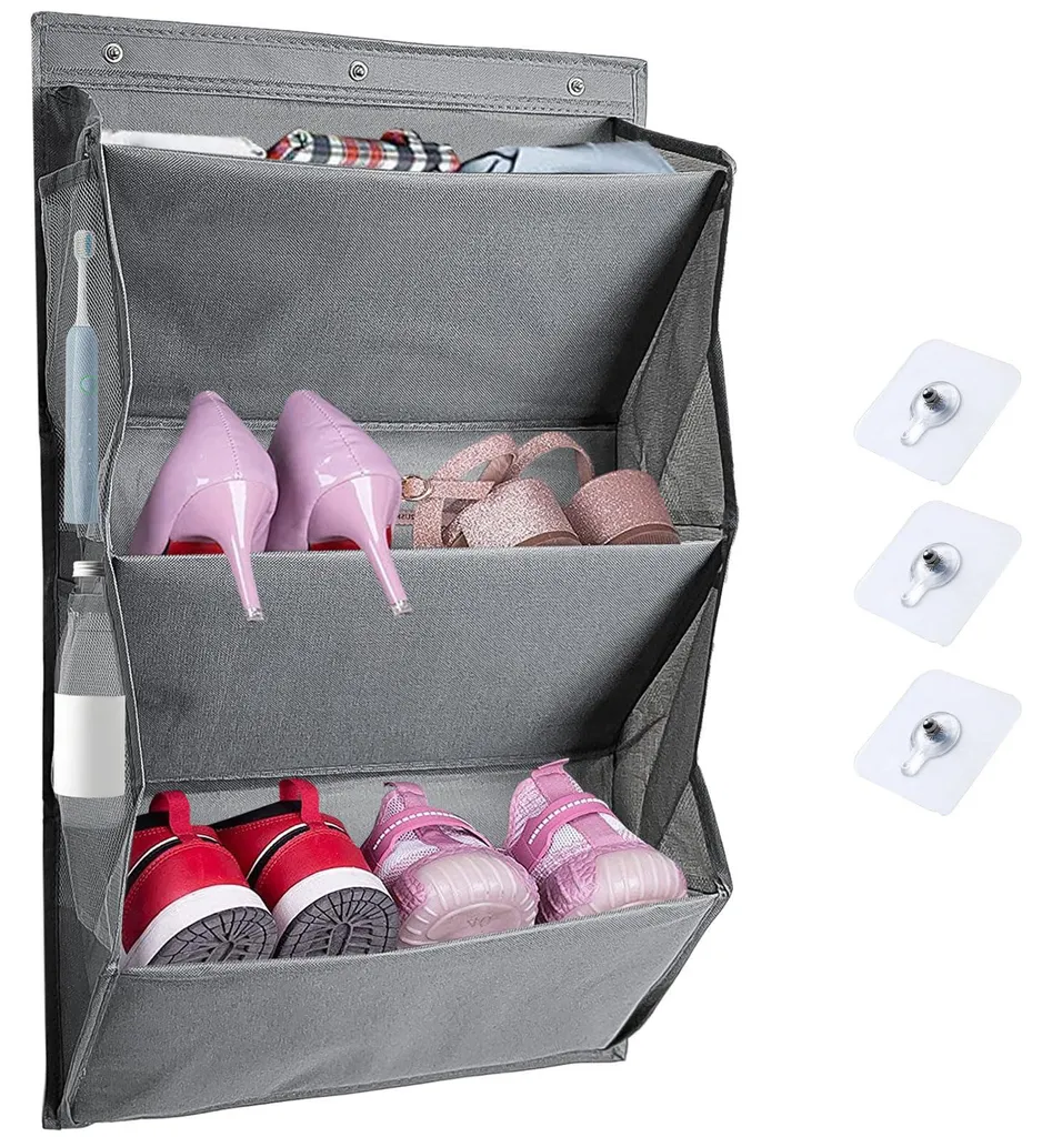 Rangement mural suspendu multifonctionnel en tissu avec poches de stockage