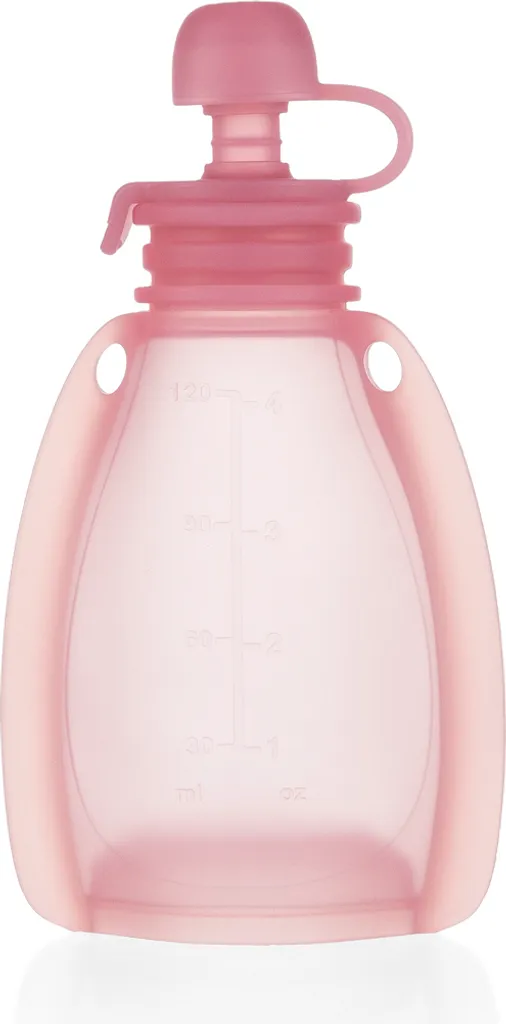 ZOPA Sacchetto Pappa Silicone Ricaricabile Rosa | Svezzamento Sicuro