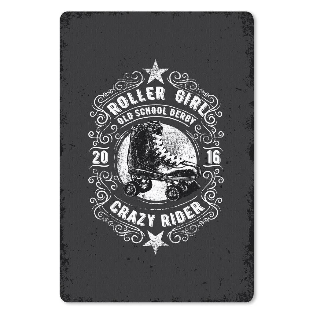 MuchoWow Mauspad Mousepad Vintage - Skeeler - Schwarz 40x60 cm - Mousepads - Maus Mat - Pad - Mausunterlage - Schreibtisch Accesoire