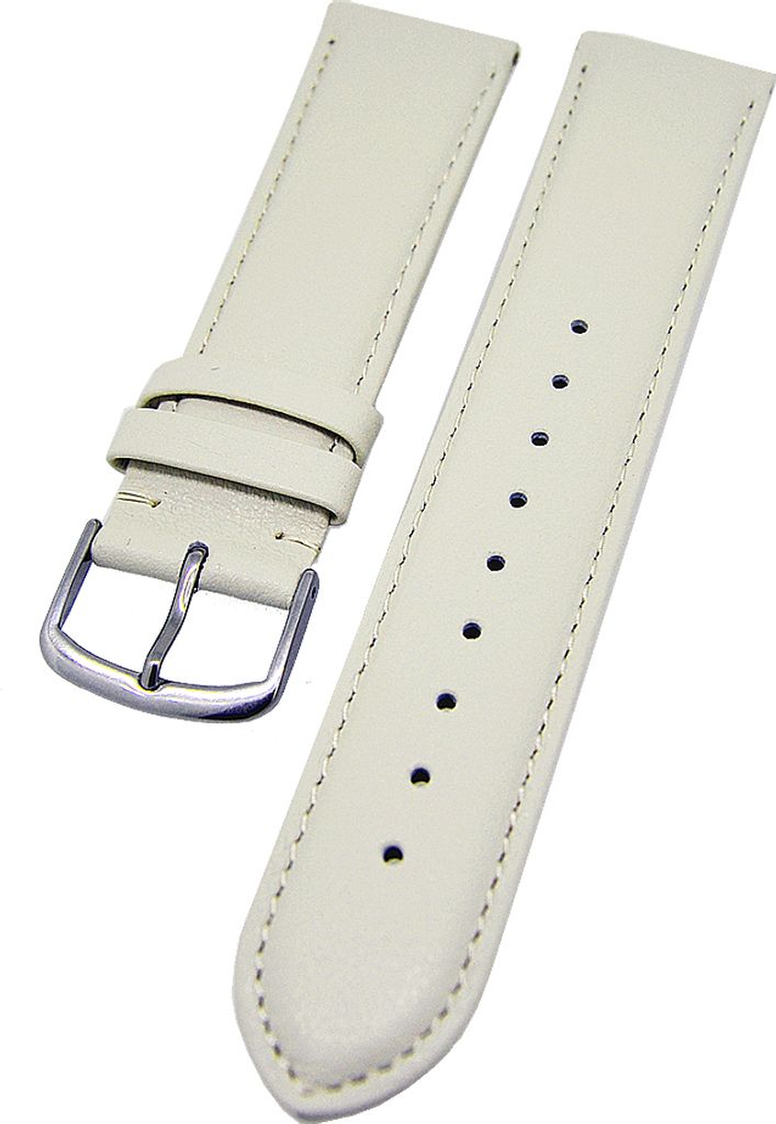 Uhrenarmband Kalbleder Creme Ton in Ton gepolstert 20mm L Donschließe