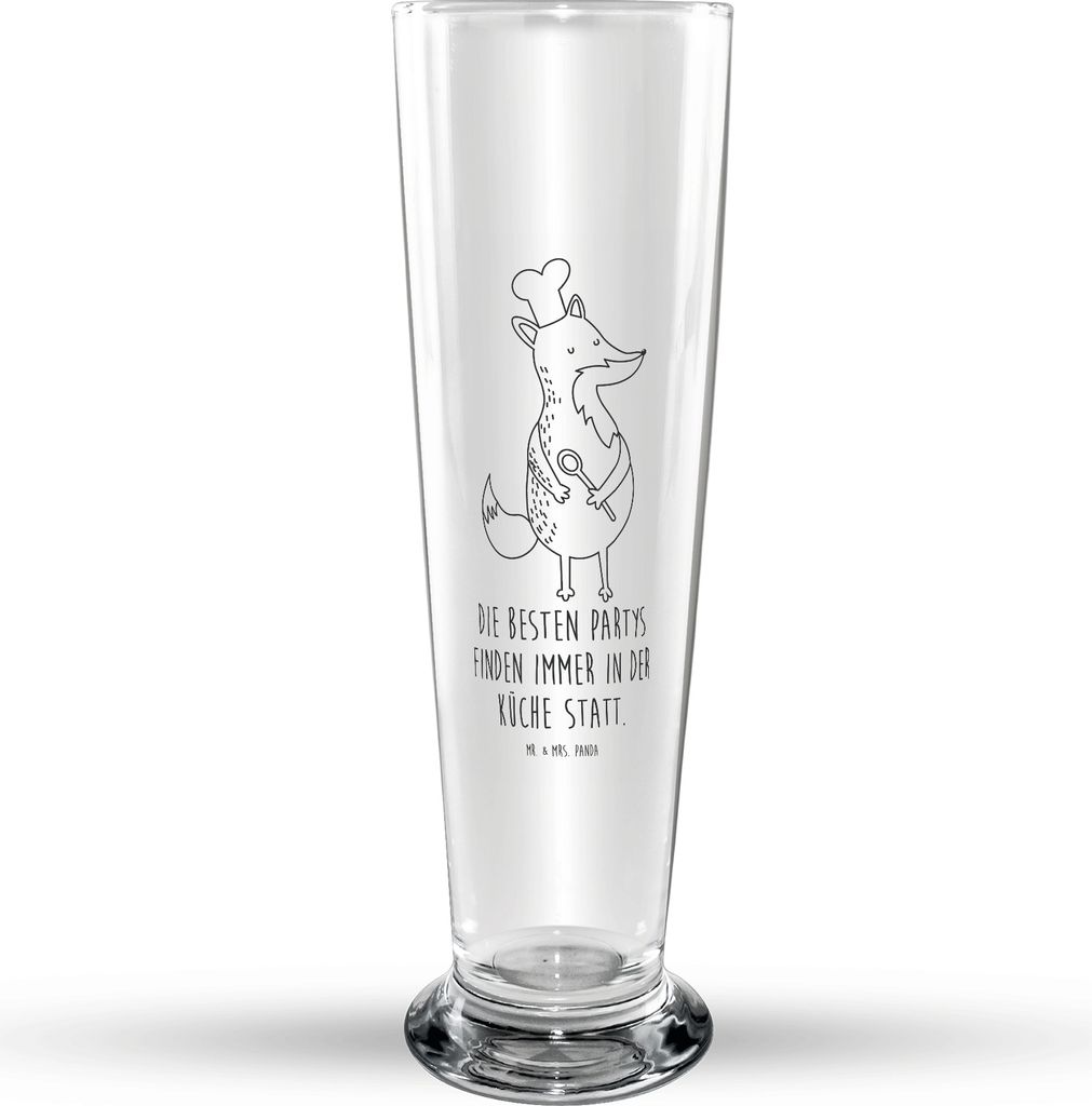 Mr. & Mrs. Panda Bierglas Fuchs Koch - Transparent - Geschenk, Bäcker, Bier Glas, Hungrig, Abendessen, Bierbecher, Glasbecher, Trinkglas, Chefkoch...