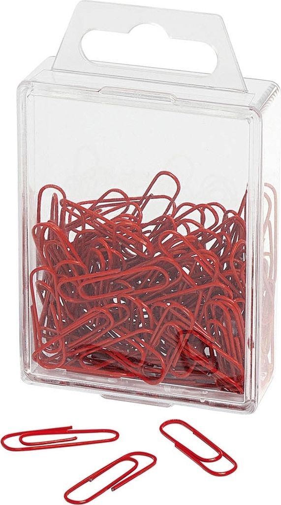 Büroklammern 27mm VE=10x100 Stück rot