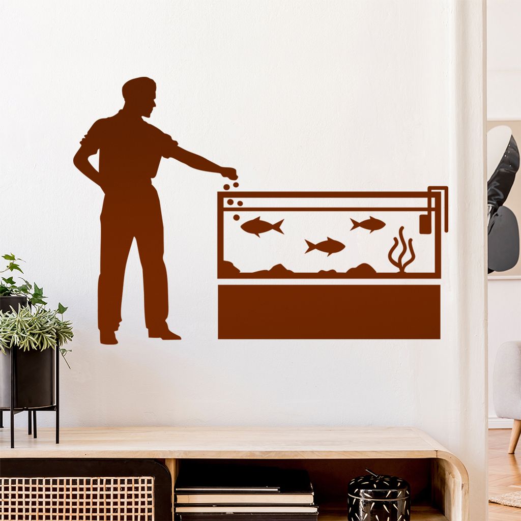 Aquaristik Fische Aquariums Wandtattoo Wandaufkleber Wall Sticker - Dekoration, Küche, Wohnzimmer, Schlafzimmer, Badezimmer