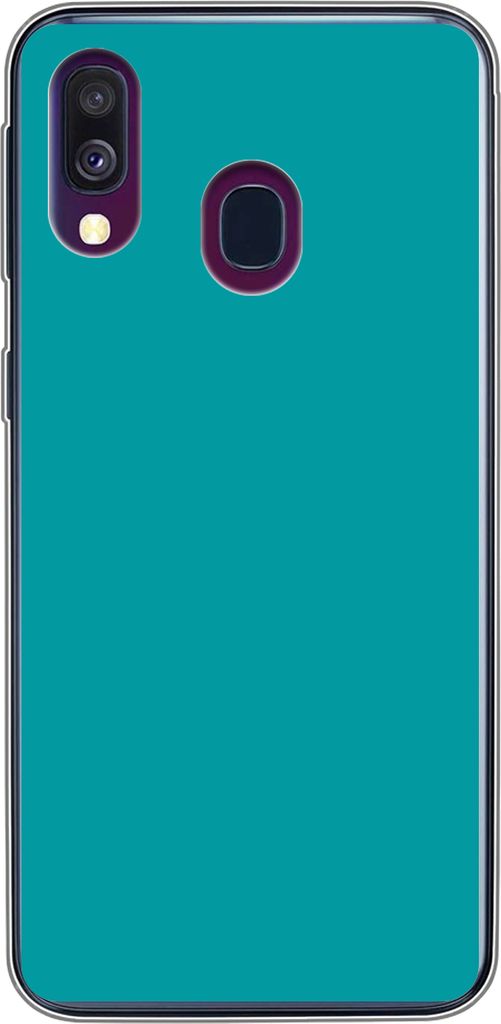 MuchoWow Handyhülle Schutzhülle Hülle für Telefoonhoesje Samsung Galaxy A40 Blau - Unifarben Silikon Softcase Handy Hülle - Handy-Tasche