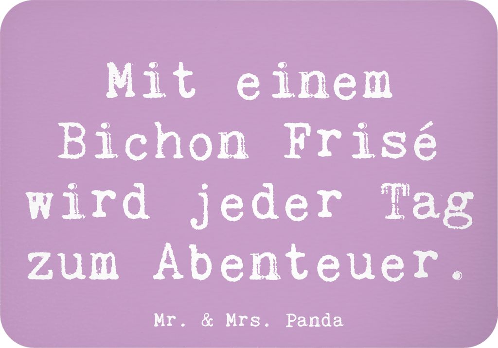 Mr. & Mrs. Panda magnet Spruch Bichon Frisé Abenteuer - Lavendeltraum - Geschenk, Hunderassen Vielfalt, verspielte Hunde, whiteboardmagnet, Famili...