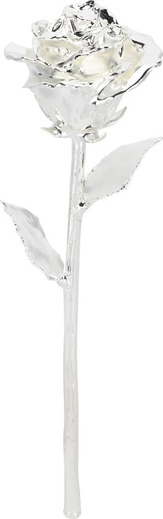 Rose Éternelle en Argent Trempée Or 24K Fleur Artificielle de Collection