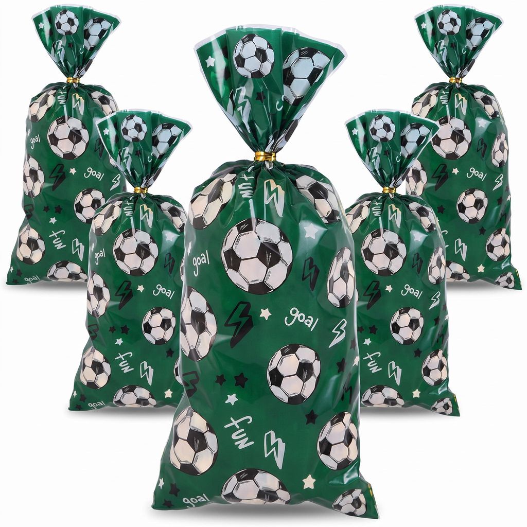 PRECORN 50 Fußball Geschenktüten Kindergeburtstag – Grüne Produktbild 