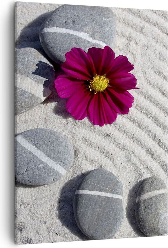 Bild auf Leinwand - Leinwandbild - Einteilig - Zusammensetzung Steine Entspannung - 50x70cm - Wand Bild - Wandbilder - Leinwanddruck - Wanddekorati...