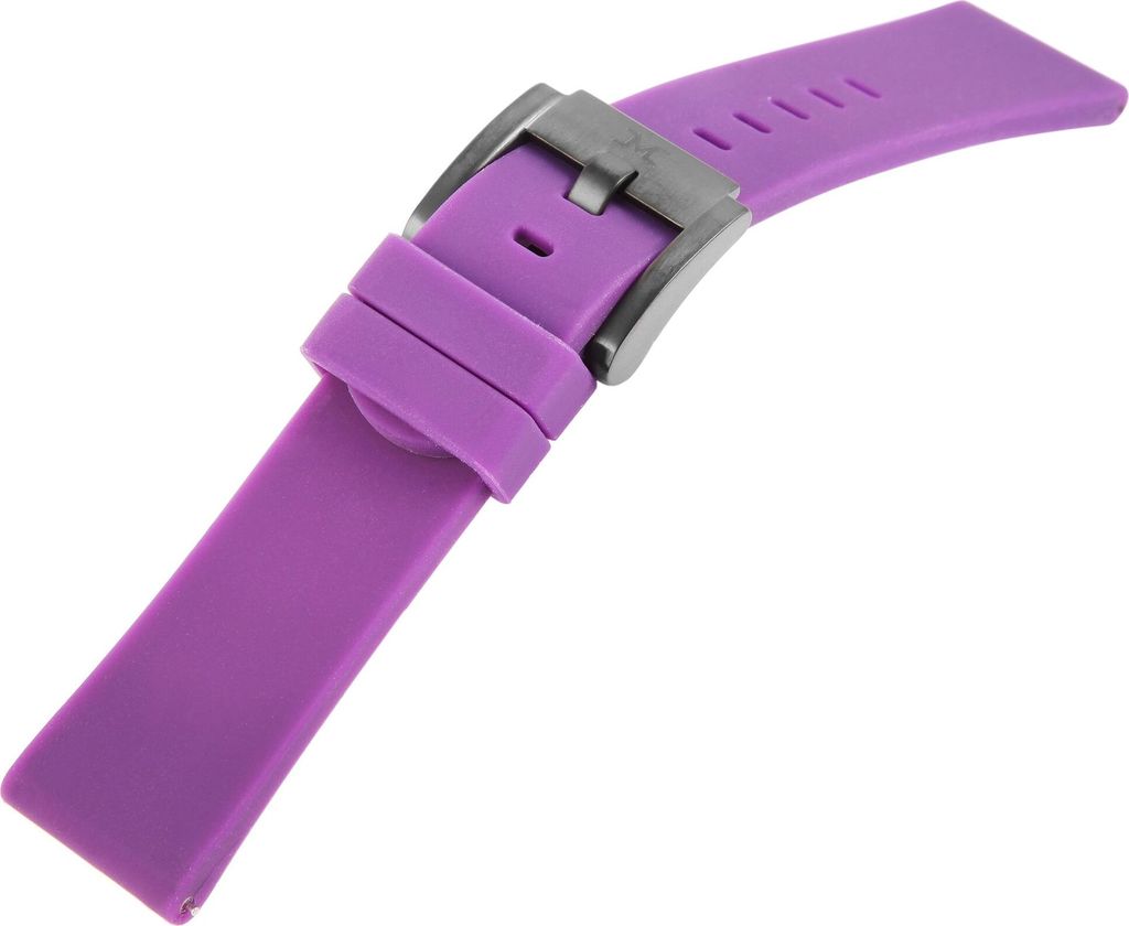 TW Steel Silikonarmband, 22 mm, lila, schwarze Schließe