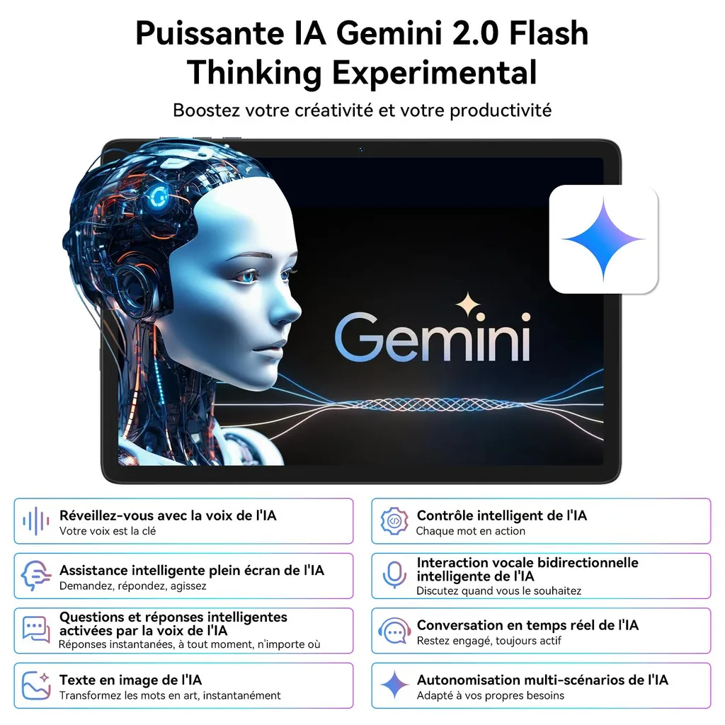 Tablette 256Go Android 14, Écran Widevine L1 et Intelligence Artificielle - 8