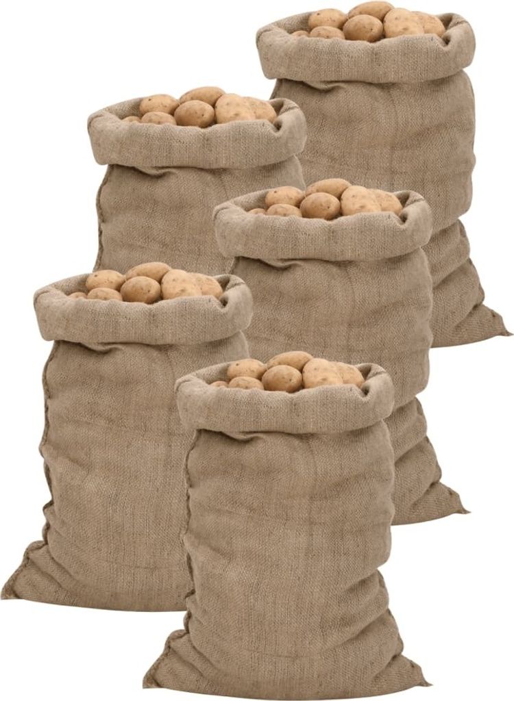 Cloris DesignMöbel Jutesäcke 5er Set 60x105 cm 100% Jute 340 g/m² , Gartenabfallsäcke 2024 Neu