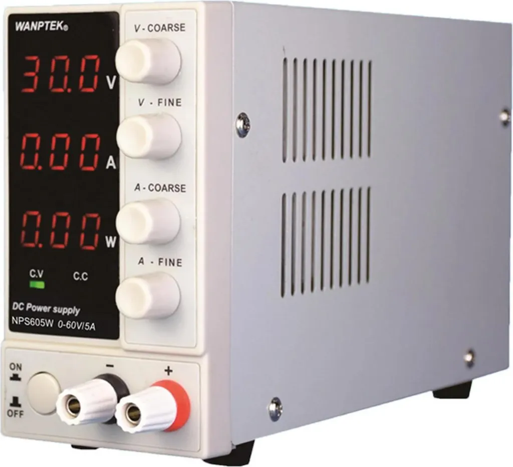 NPS605W - Alimentatore da laboratorio DC - 5 V - 0-5 A - Tensione di uscita stabilizzata - Bianco