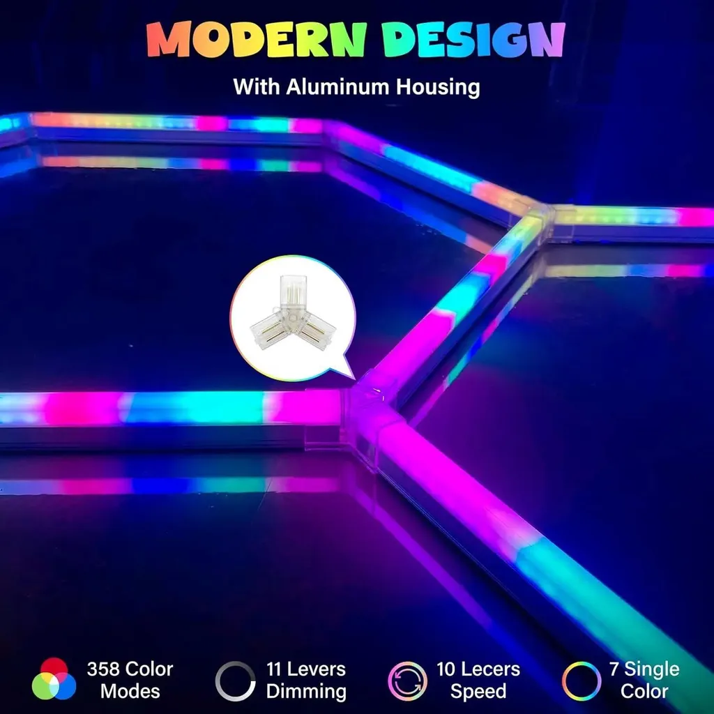 Plafonnier LED Dimmable 2000 lm Bleu - Éclairage Intelligent via App - 4