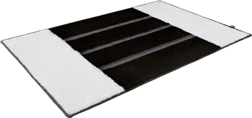 Rhomtuft Badteppich Step eckig 60 x 60 cm Farbe weiss/schwarz/blei