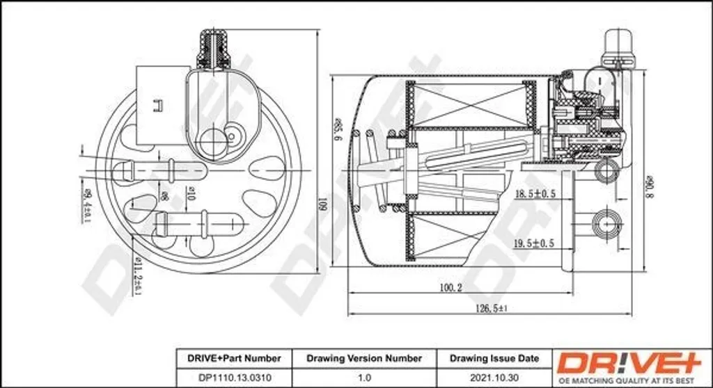 Filtre à carburant Dr!ve+ DP1110.13.0310 pour Sprinter W906 et W907