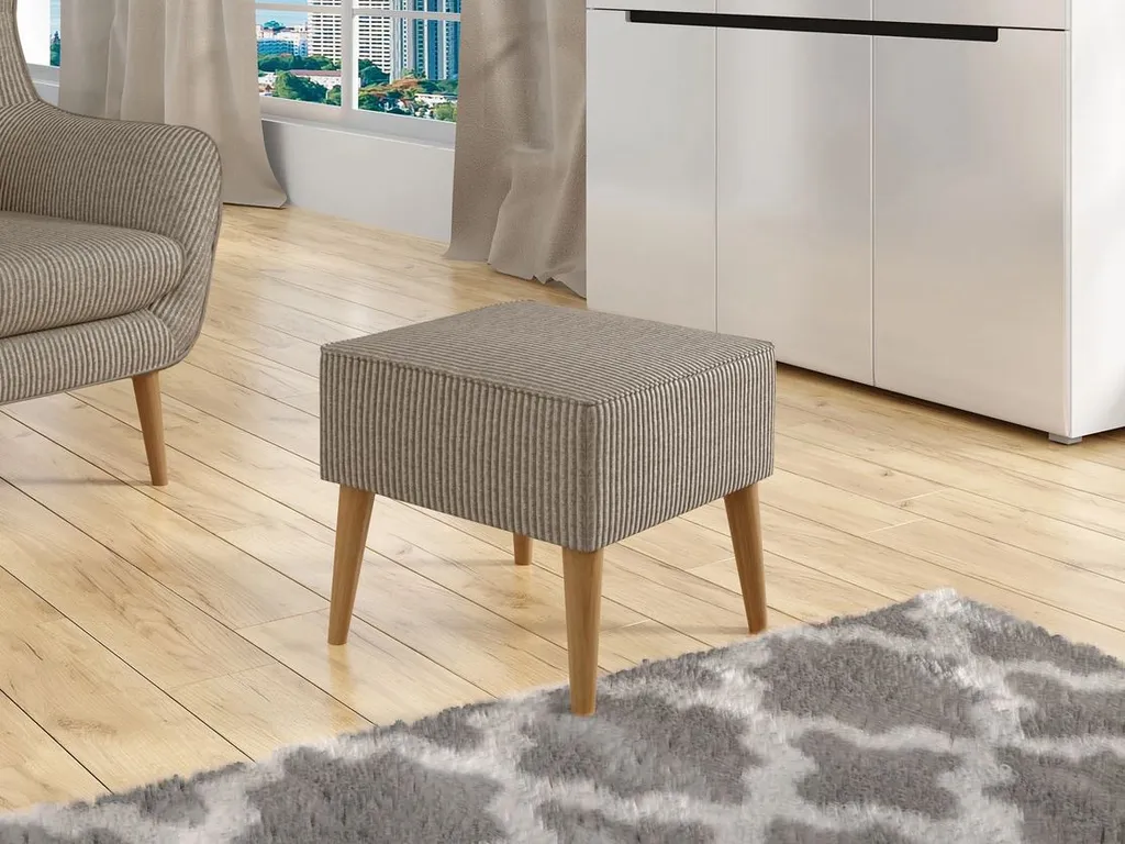 Sgabello LEVI Beige Scuro | Seduta in Velluto per Isola Cucina e Bar
