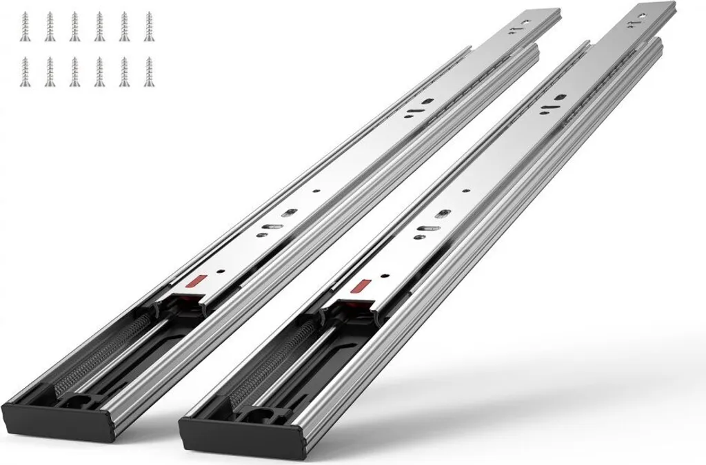 guide per cassetti da 20" - Portata di 45,4 kg - Guide ad estrazione totale 503 x 45 x 12,7 mm - Guide Acciaio al carbonio resistente alla corrosione - Guide telescopiche con tecnologia soft-close - 10 coppie