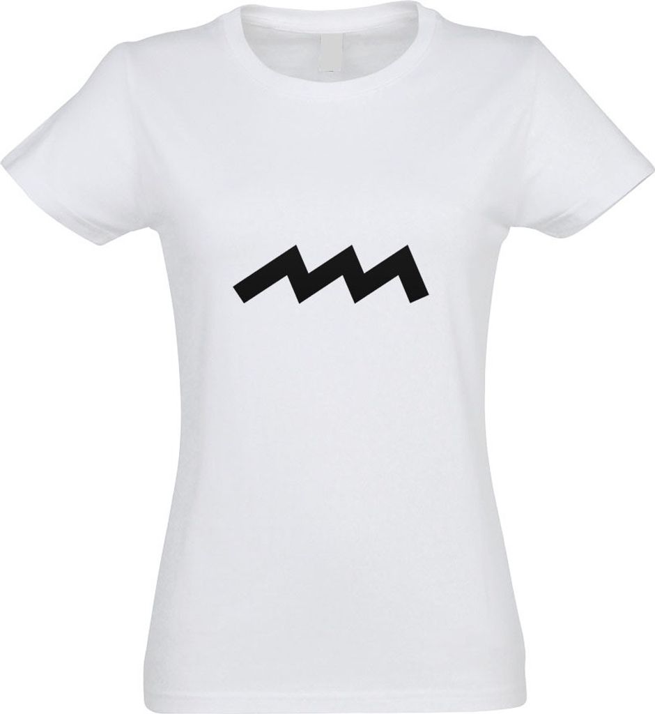 Kiwistar - T-Shirt tailliert - Damen - Weiss - Wasser Sternzeichen - mit Motiv Bedruckt - Funshirt Design - Sport - Freizeit - Damen - M