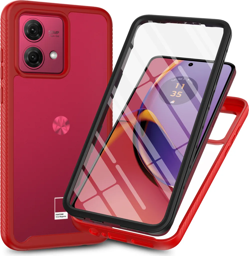 Cover Rugged Motorola Moto G84 5G Rosso Protezione Militare 360