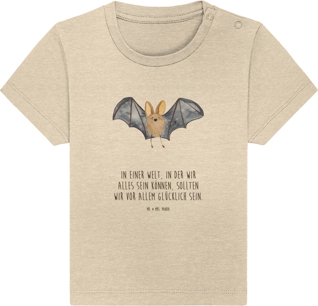 Mr. & Mrs. Panda Organic Baby Shirt Fledermaus Flügel 24. - 36. Monat - Natural Raw - Geschenk, Kinder T-Shirt, Baumwollshirt, Lustige Sprüche, ,...