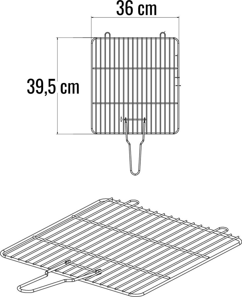 Grille simple en acier chromé – 39,5 x 36 cm Image du produit 