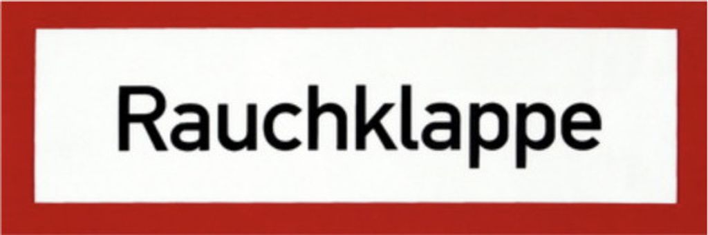 Schild Aufkleber Text Rauchklappe RWA selbstklebende Folie 150x52mm