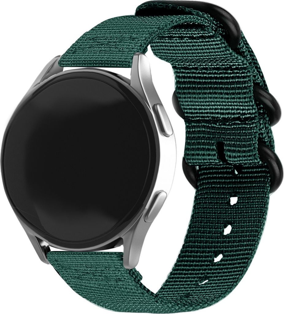 Strap-it Samsung Galaxy Watch 4 40mm Nylon-Schnallenarmband (Dunkelgrün)
