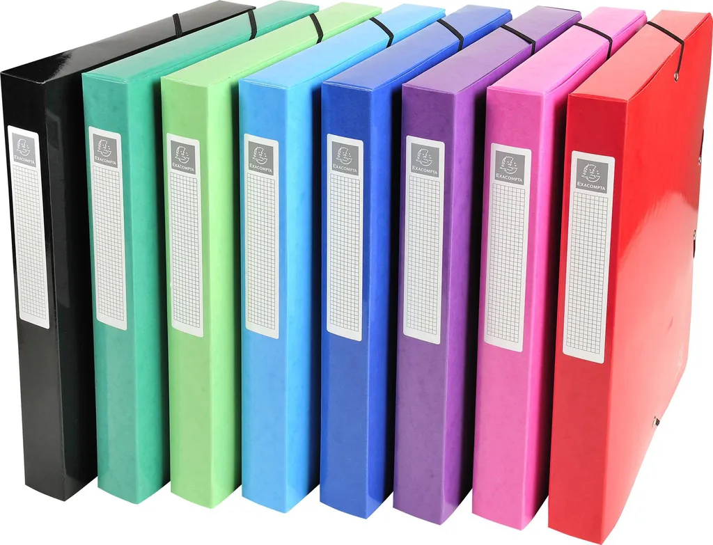 Rangement Bureau A4 Pack 8 Boîtes de Classement Colorées dos 40mm