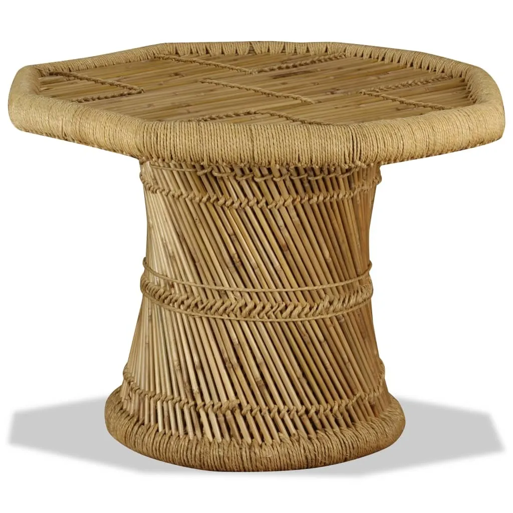 Table Basse en Bambou Durable 60x60 cm - Forme Octogonale et Robuste