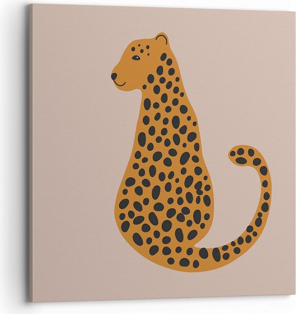 Bild auf Leinwand - Leinwandbild - Einteilig - Panther Grafik Leopard - 70x70cm - Wand Bild - Wanddeko - Wandbilder - Leinwanddruck - Bilder - Wand...