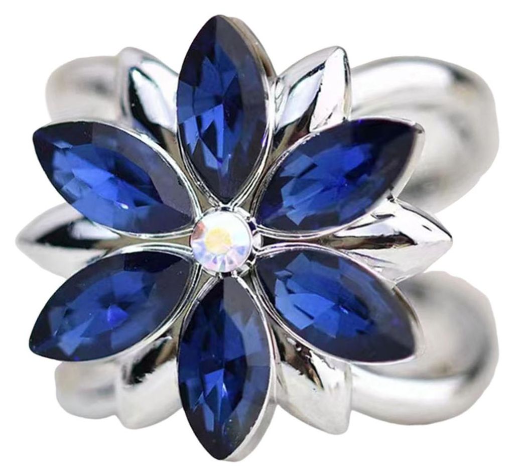 Strassblumen-Seidenschalring, Damen-T-Shirt-Krawattenclip, Kleidereckenknoten, Knopf, Schalringverschluss, Schiebeschnalle, Bekleidungsaccessoires