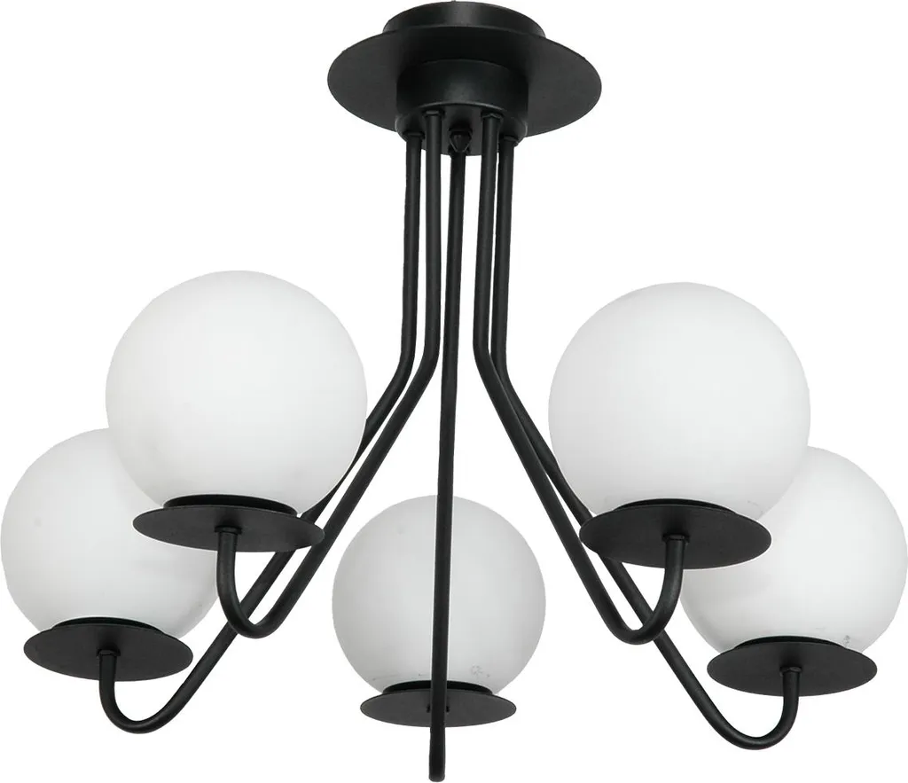 Suspension design en verre blanc et métal noir LUPIA finition premium