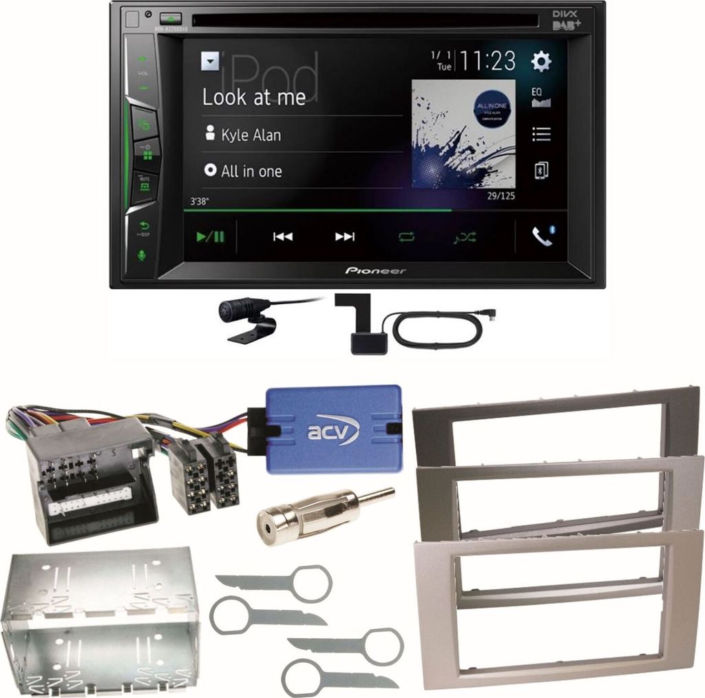 Pioneer AVH-A3200DAB Bluetooth DAB Einbauset für Ford Focus C-Max Fiesta Transit