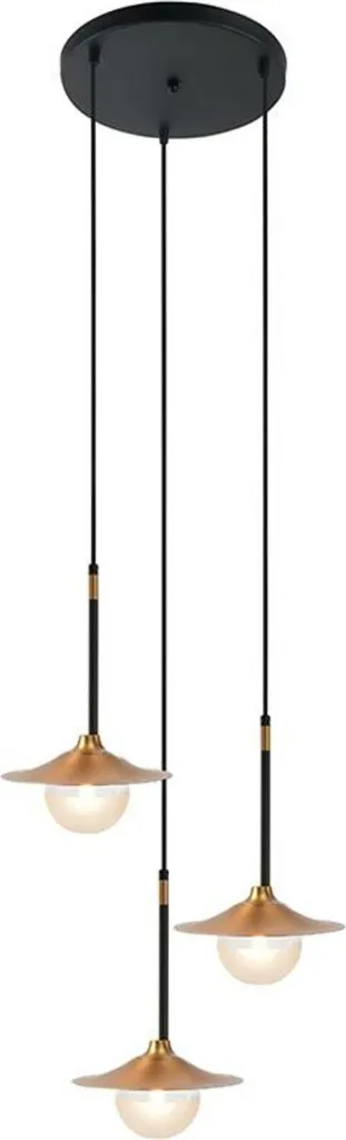 Lampe suspendue ACA Lighting LAYLA HL4313P35BB en laiton noir et verre