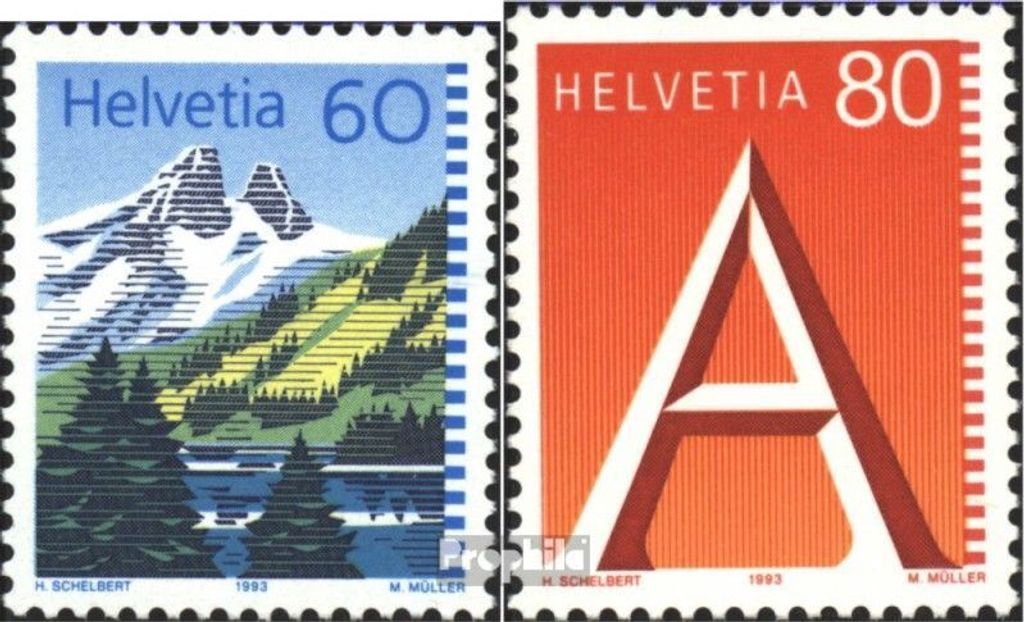 Briefmarken Schweiz 1993 Mi 1489A,1490 (kompl.Ausg.) gestempelt Freimarken