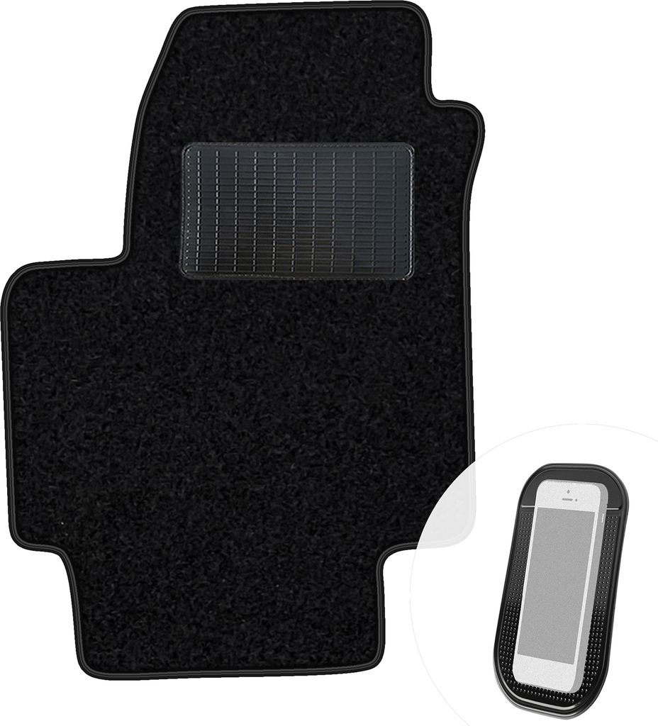moto-MOLTICO Fahrer Fußmatte Auto Velours Fahrerseite Autoteppiche Schwarz Fahrermatte 1-teilig passend für Hyundai Accent III 2006-2012